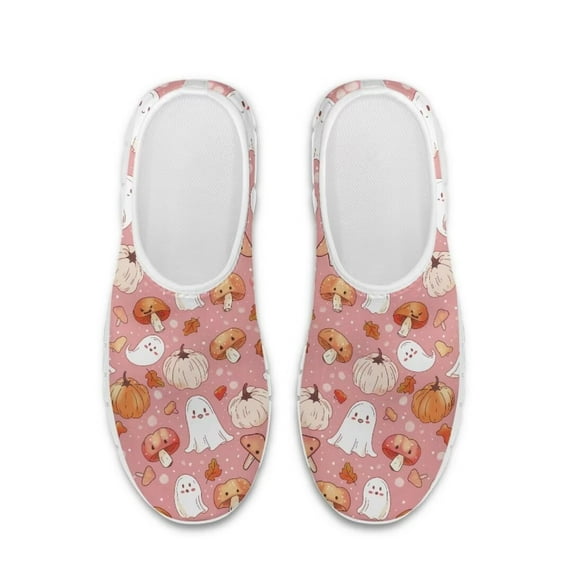 Whosucclay Slip-on Sneakers Women's Walking Tennis Shoes Lightweight Casual Sports Shoes for Gym Travel Work Pumpkin Mushrooms Sneakers