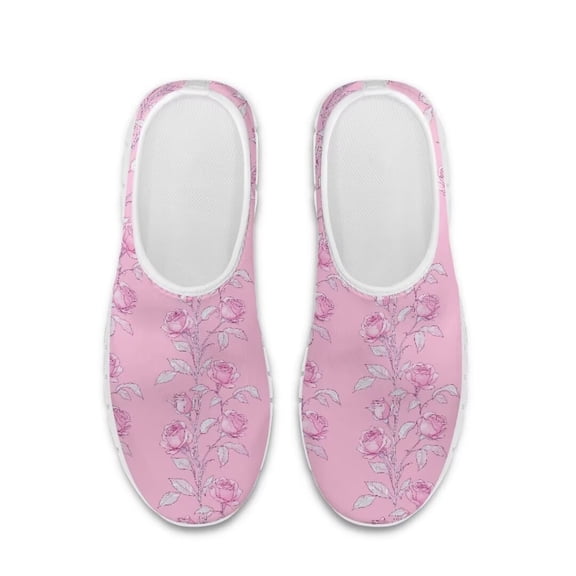 Whosucclay Slip-on Sneakers Women's Walking Tennis Shoes Lightweight Casual Sports Shoes for Gym Travel Work Rose Sneakers