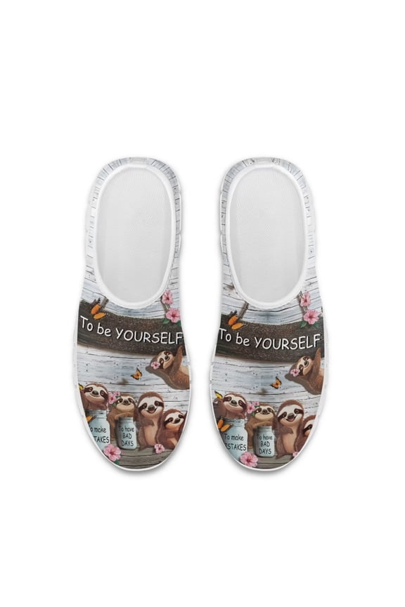 Slip-on Sneakers Women's Walking Tennis Shoes Lightweight Casual Sports Shoes for Gym Travel Work Sloth Sneakers