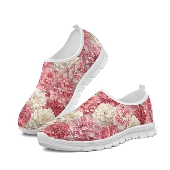 Whosucclay Sneakers for Women Slip On Walking Shoes Lightweight Breathable Non Slip Running Shoes Comfortable Fashion.Flowers Style