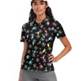 thumbnail image 1 of Whosucclay Snowflake Lights Pattern Polo Shirts, Quick Dry Half-Zip Lightweight Golf Polo Tops for Tennis Bowling Outdoor Activities Elastic Size Large, 1 of 10