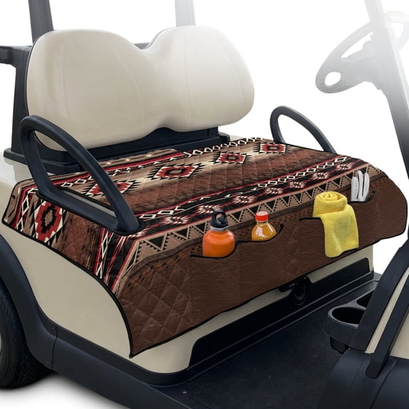 Whosucclay Southwestern Pattern Front Golf Cart Seat Covers, Anti-Scratch 4 Convenient Pockets Seat Covers for EZGO Yamaha Club Car
