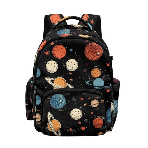 Whosucclay Space Planet Pattern 17 Inch Book Bag for Boys Girls, Lightweight Large Capacity Primary School Backpacks for High School Kindergarten Elementary School