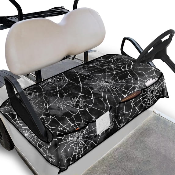 Whosucclay Spider Web Soft Golf Cart Seat Cover Blanket, 4 Pockets Breathable Golf Cart Seat Blanket Towel for EZGO Club Car Yamaha, 52.36" x 32.28"