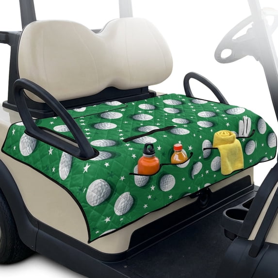 Whosucclay Star Golf Club Car Seat Cover Protector, 51.18 x 30.3 inches 4 Convenient Pockets Golf Cart Accessories with Travel Ready Design
