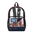 thumbnail image 1 of Whosucclay Star Stripes Clear Backpack Side Pockets Wide Shoulder Straps Bookbag with Front Zipper Storage PVC, Middle School Transparent Backpack for Boys Girls, 1 of 10