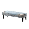 thumbnail image 1 of Whosucclay Starfish Seashells Wood Print Stretch Dining Bench Cover Removable Bench Slipcover Stretch Bench Seat Furniture Protector Dining Chair Slipcovers for Living Room and Kitchen, 1 of 7