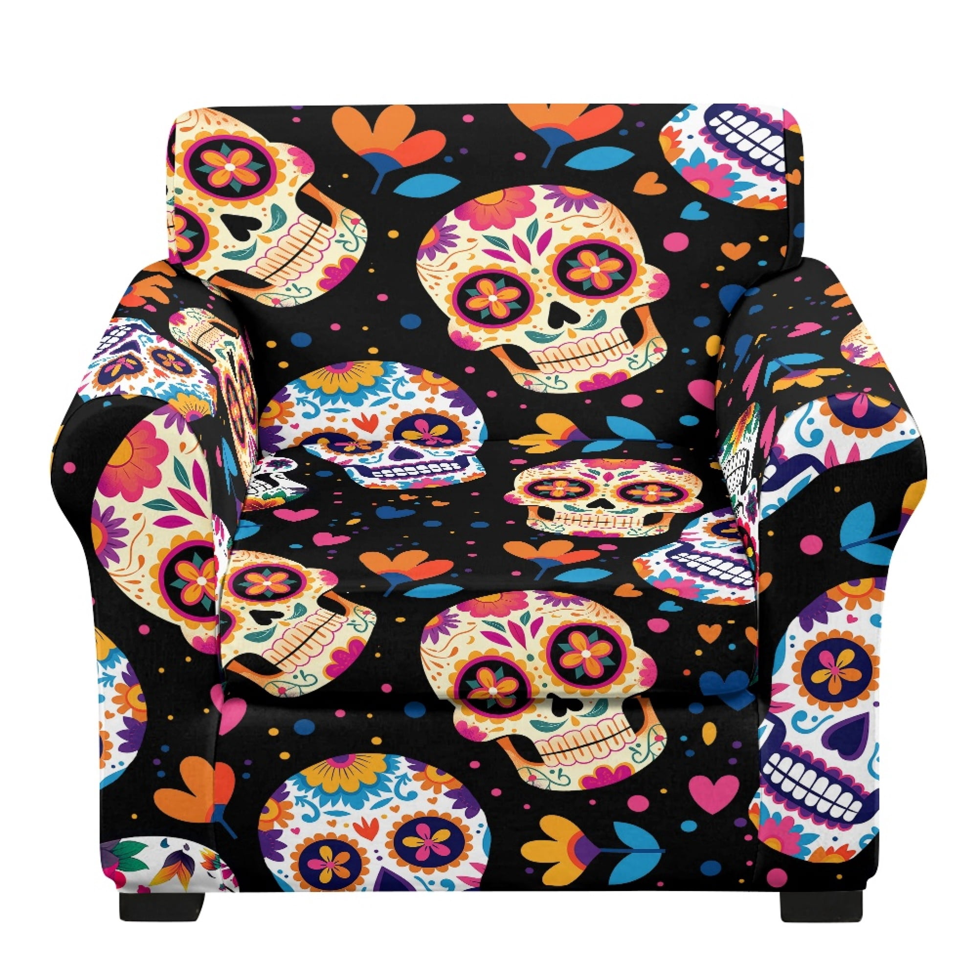 Sneaker Pattern Bottom Whosucclay Sugar Skull Pattern 2 Piece Couch Shield for Living Room ...