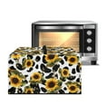 thumbnail image 1 of Whosucclay Sunflower Cow Print Microwave Oven Cover Dust Oil Proof Machine Protector Waterproof Decorative Kitchen Appliance Cover 18.25" x 14.5" x 11"inches-S, 1 of 7