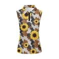 thumbnail image 1 of Whosucclay Sunflower Cow Print Womens Golf Shirt Women's Golf Shirts for Ladies, Zip Up Shirts Casual for Tennis Athletic Sport, 1 of 7