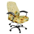 thumbnail image 1 of Whosucclay Sunflower Music Note Pattern Computer Office Chair Cover, Stretchable Office Chair Covers for Protective High Back Chair Slipcover Anti-Dust Rotating Chair Covers with Elastic Bottom-S, 1 of 7