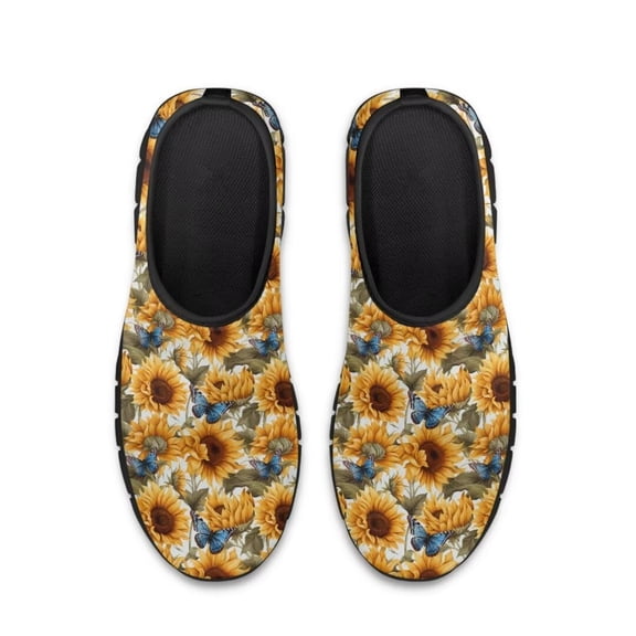 Whosucclay Sunflowers Women's Shoes for Running, Fitness,Tennis Slip On NO Slip Soft Sneakers