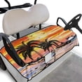 thumbnail image 1 of Whosucclay Sunset Palm Print Golf Cart Seat Cover, Easy to Install Breathable Protector for 2 Person Thickened Golf Cart Seat Towel Blanket, 52.36"x 32.28", 1 of 7