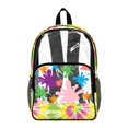 thumbnail image 1 of Whosucclay Tie Dye Pattern Transparent Bookbag with Spacious Main Storage Heavy Duty See Through Bookbag, with Side Pockets 17 Inch Shoulder Bag for School Travel, 1 of 10