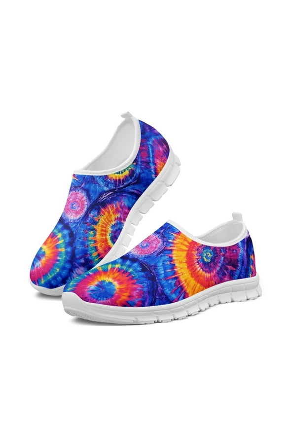 Tie-Dye Sneakers for Women Slip-on Sneakers Fitness,Running Shoes,Walking Shoes Comfortable and Lightweight