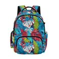 thumbnail image 1 of Whosucclay Tropical Leaf Print Kids School Bag Backpack with Large Capacity Lightweight Bookbag, with Front Pocket 17 Inch Satchel for Weekend Camping, 1 of 8