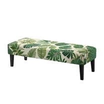 Whosucclay Tropical Palm Leaf Print Stretch Dining Bench Cover, Wear Resistant Bench Slipcover Washable Bench Seat Protector Rectangle Bench Cover for Dining Room, Living Room, Bedroom