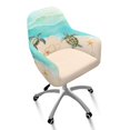 thumbnail image 1 of Whosucclay Turtle Starfish Seashell Beach Heart Print Curved Back Chair Covers with Arms Washable Swivel Armrest Accent Chair Covers Non-Slip Soft Dining Chair Slipcovers for Dining Room, Bar, Party, 1 of 7