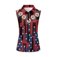 thumbnail image 1 of Whosucclay USA Flag Daisy Print Ladies Golf Sleeveless Athletic Tank Shirt Ladies Golf Shirts for Women, Casual Half Zip for Fitness Hiking Tennis, 1 of 8