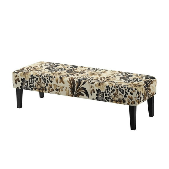 Whosucclay Vintage Floral Leaf Print Stretch Dining Bench Cover Universal Bench Seat Furniture Protector Wear Resistant Bench Seat Cushion Slipcovers for Dining Room, Living Room