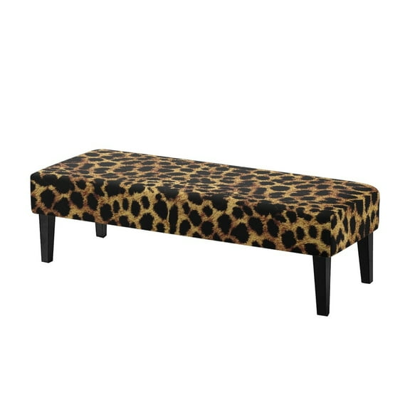 Whosucclay Vintage Leopard Print Stretch Dining Bench Cover Anti Dust Bench Chair Slipcovers Rectangle Bench Seat Cushion Covers Bench Seat Protector for Wedding, Hotel, Party