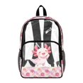 thumbnail image 1 of Whosucclay Watercolor Cherry Blossom with Gradient Salamander 17 Inch Clear Backpack for Girls Boys, Large Capacity Transparent Backpack for Middle School, 1 of 10