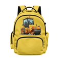 thumbnail image 1 of Whosucclay Yellow Road Roller Kids Backpack with Multi-Pockets Lightweight Adjustable Straps School Bag, Waterproof Large Capacity 17 Inch Daypack for Daily Use, 1 of 8