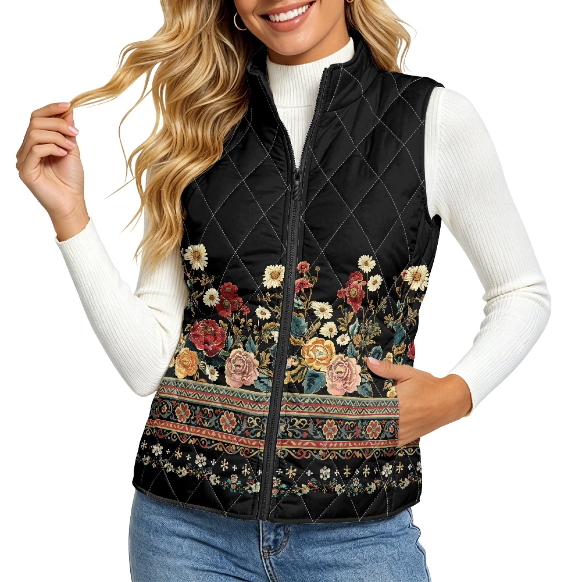 Whosucclay Zip Up Women's quilted jacket vest for Everyday wear Fall ...