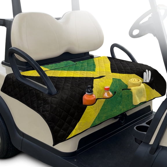 Whosucclay lag Pattern Golf Cart Front Seat Covers with Pockets, 4 Convenient Pockets Foldable Golf Cart Seat Covers for Yamaha 2-Person Golf Cart EZGO Carts