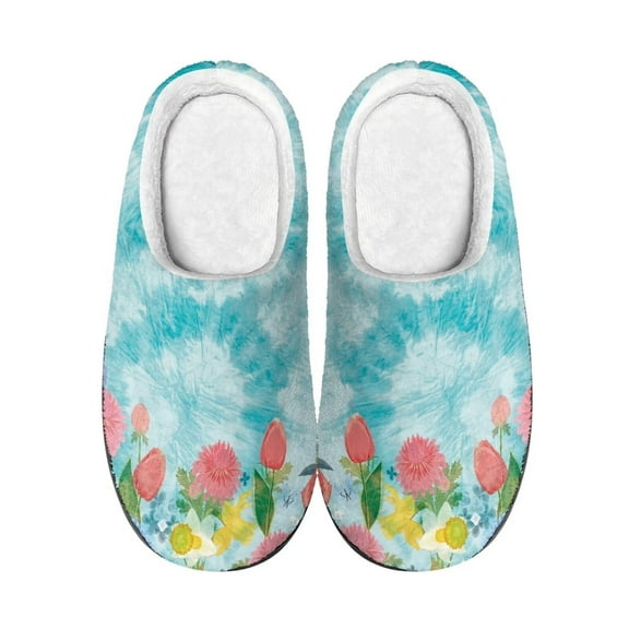 Whosucclay unisex Cotton Slippers Warm Soft House Shoes with Anti-slip Sole Cotton Slippers No Slip