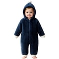 thumbnail image 1 of WhouRiu Baby Boys Casual Zip Up Romper Fall Winter Long Sleeve Solid Color Cute Warm Onesies 6-24 Months, 1 of 5