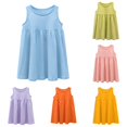 thumbnail image 1 of WhouRiu Baby Girls Casual Tank Dress Summer Sleeveless Solid Color Ruffle Party Dresses, 1 of 3