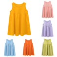 thumbnail image 1 of WhouRiu Baby Girls Casual Tank Dress Summer Sleeveless Solid Color Ruffle Party Dresses, 1 of 3