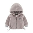 thumbnail image 1 of WhouRiu Big Boy Coat Thickened Warm Full Zip Long Sleeved Hooded Coats Winter Soft Cozy Jackets Gray,Sized 8-9, 1 of 4