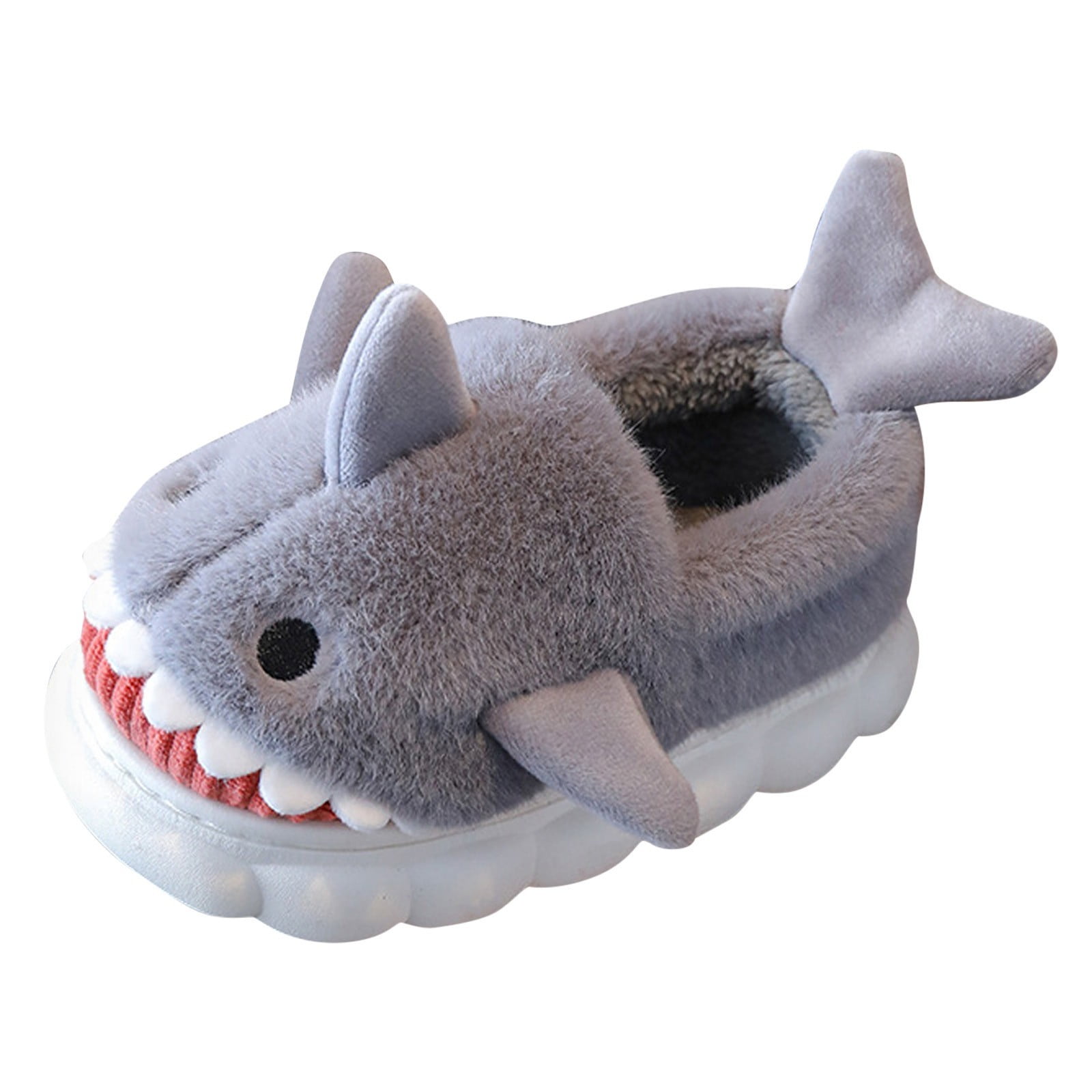 WhouRiu Big Boy Girl Cozy Slippers Cartoon Shark Warm Thick Scuff ...