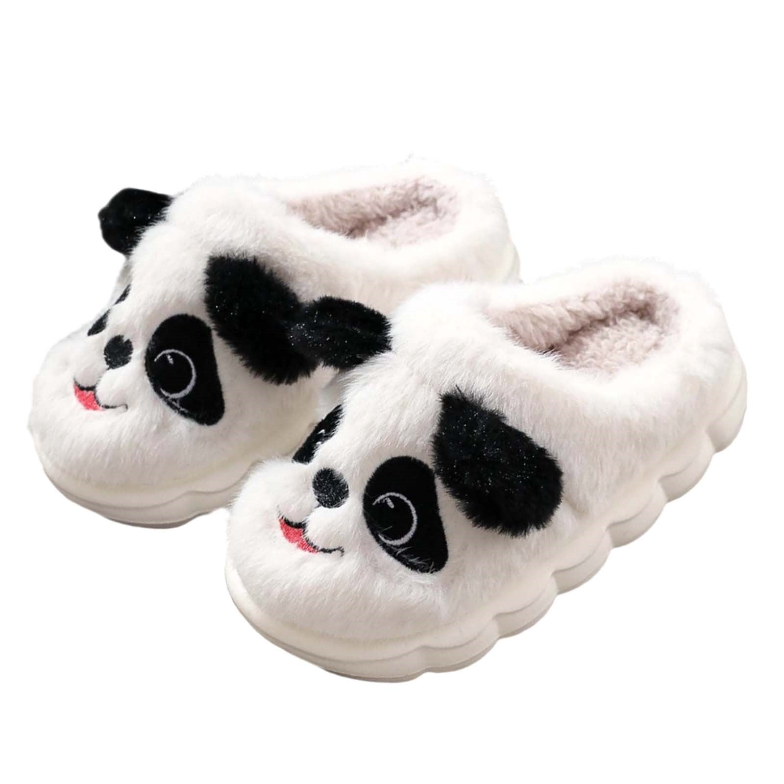 WhouRiu Big Boy Girl Slippers Cartoon Panda Thermal Warm Home Scuff ...