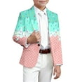 thumbnail image 1 of WhouRiu Big Boy' Jacket Ice Print Long Sleeve Lapel Button Up Jacket Children Formal Loose Outerwear Casual Jackets Green,Sized 11-12, 1 of 3