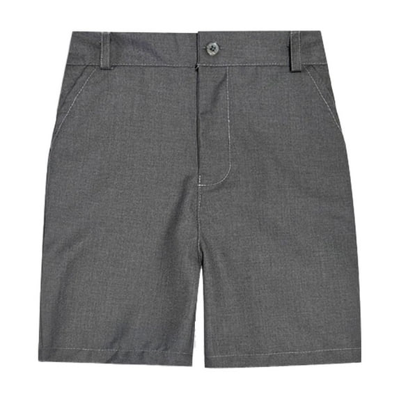 WhouRiu Big Boy Shorts Formal Flat Front Loose School Trousers Children Athletic Chino Shorts with Pockets Gray,Size 17-18