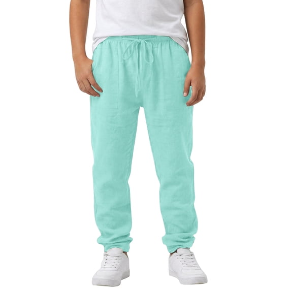WhouRiu Big Boy's Pants Formal Straight Leg Pants Durable Trousers Child Baggy Breathable Comfortable Casual Pants Green,Size 16-17 Y