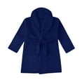 thumbnail image 1 of WhouRiu Big Boys Bathrobe Solid Long Sleeve Flannel Bathrobes Children Sleepwear Towel Night-Gown Clothes Blue,Sizes 9-12, 1 of 4