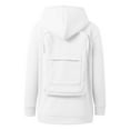 thumbnail image 1 of WhouRiu Big Boys' Hooded Sweatshirt Zipper Long Sleeve Solid Back with Bag Fashion Hooded Sweatshirt White,Sizes 13-14, 1 of 3