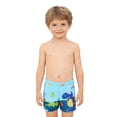 thumbnail image 1 of WhouRiu Big Boys Swim Trunks Cartoon Graphic Elastic Waist Board Shorts for Children Training Sports Beach Pool Swimwear Blue,Size 9-10 Y, 1 of 3