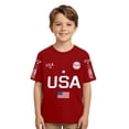 thumbnail image 1 of WhouRiu Big Boys Tshirt for 4th of July USA Letter Round Neck Short Sleeved T Shirt for Summer Sports Red, 1 of 3