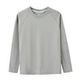 thumbnail image 1 of WhouRiu Big Boys' Tshirts Long Sleeve Solid Henley Shirt Children Spring Fall Comfy Tee Clothes Gray,Sizes 9-10, 1 of 3