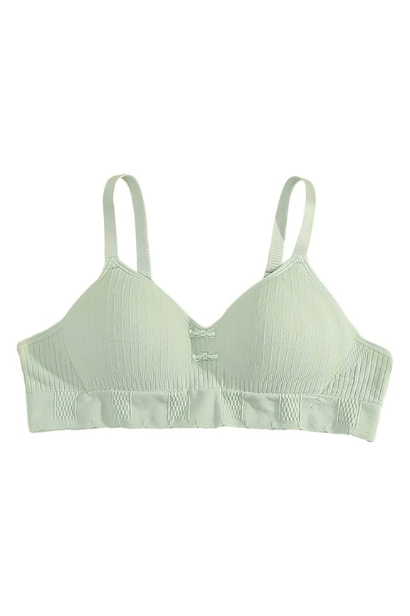 Big Girl Cami Training Bra Seamless Stretch Adjustable Straps Sports Bra Kids Summer Tagless Soft Bralette Green,Size 32