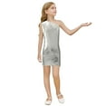 thumbnail image 1 of WhouRiu Big Girl Dress Glitter Sequin One-Shoulder Active Dresses Kids Stylish Party Dancewear Gown Silver,Sized 11-12, 1 of 3