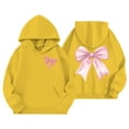 thumbnail image 1 of WhouRiu Big Girl Hoodies Bow Prints Pullover Hooded Sweatshirt Child Oversized Cozy Soft Autumn Winter Hoodies Yellow,Sized 9-10, 1 of 2