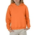 thumbnail image 1 of WhouRiu Big Girl Hoodies Long Sleeve Solid Loose Hooded Sweatshirt Children Comfy Soft Loose Winter Hoodies Orange,Sized 7-8, 1 of 3