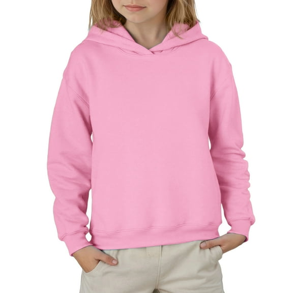 WhouRiu Big Girl Hoodies Long Sleeve Solid Loose Hooded Sweatshirt Children Comfy Soft Loose Winter Hoodies Pink,Sized 9-10