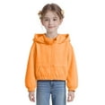thumbnail image 1 of WhouRiu Big Girl Jacket Solid Zipper Hooded Crop Jackets Children Lightweight Windproof Fall Outwear Jackets Orange,Sized 7-8, 1 of 6